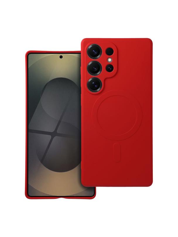 Futerał SILICONE MAG COVER kompatybilny z MagSafe do SAMSUNG S25 Ultra czerwony