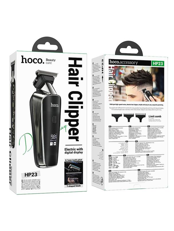 Maszynka do strzyżenia włosów Hoco z wyświetlaczem HP23 czarna