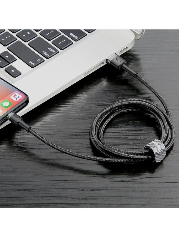 Kabel USB A do Lightning Baseus 2,4A Cafule 1 m CALKLF-BG1 czarno szary