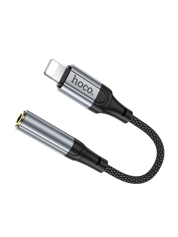 Adapter AUX Lightning do Jack 3,5 mm Hoco 0,12 m LS36A szary