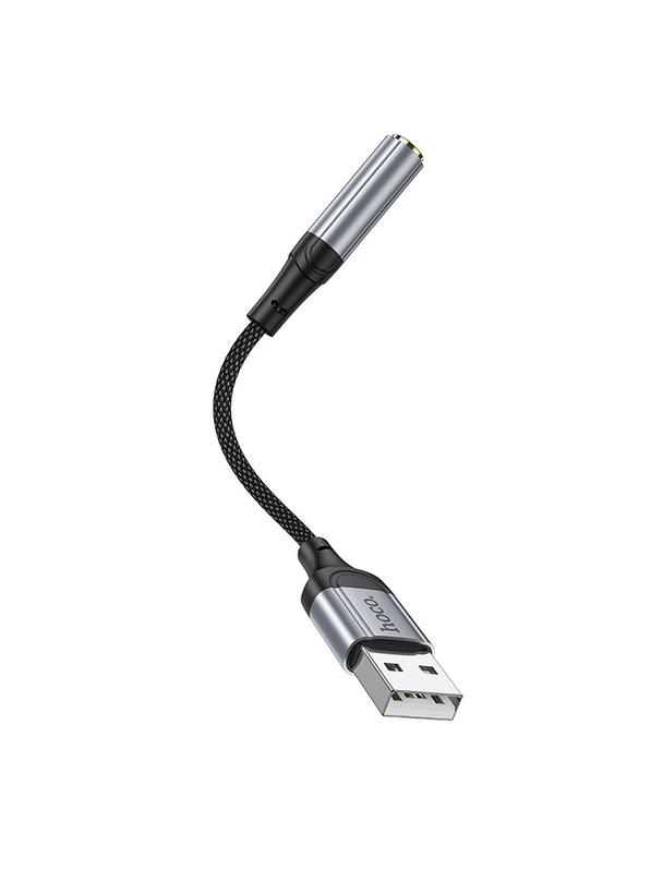 Adapter AUX USB A do Jack 3,5 mm Hoco 0,12 m LS36 czarny
