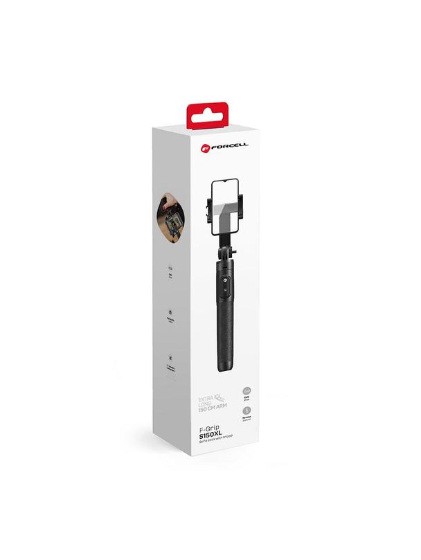Selfie stick Forcell F-Grip S150XL tripod z pilotem bezprzewodowym czarny 0INT
