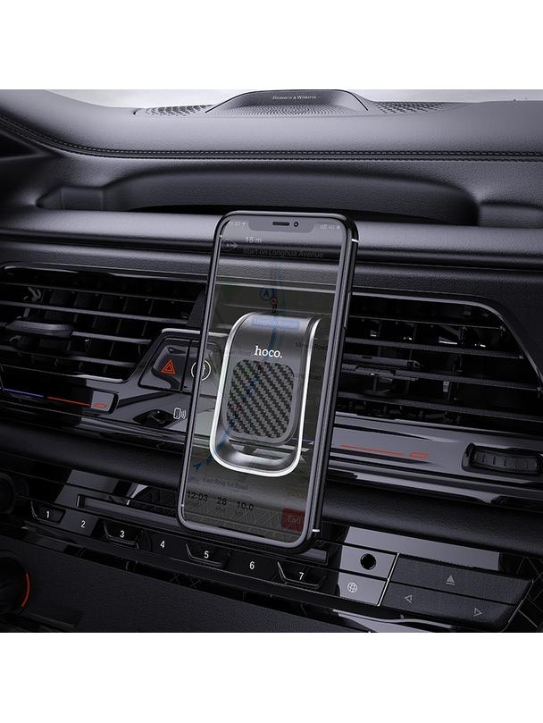 Uchwyt na telefon do samochodu magnetyczny Hoco do kratki CA74 czarno srebrny