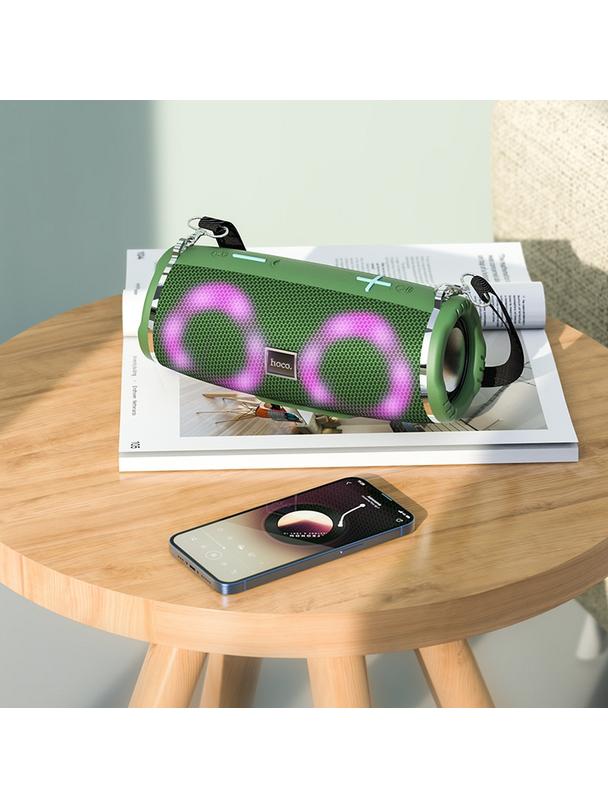 Głośnik bluetooth LED 2 x 5W 2h Hoco HC12 zielony