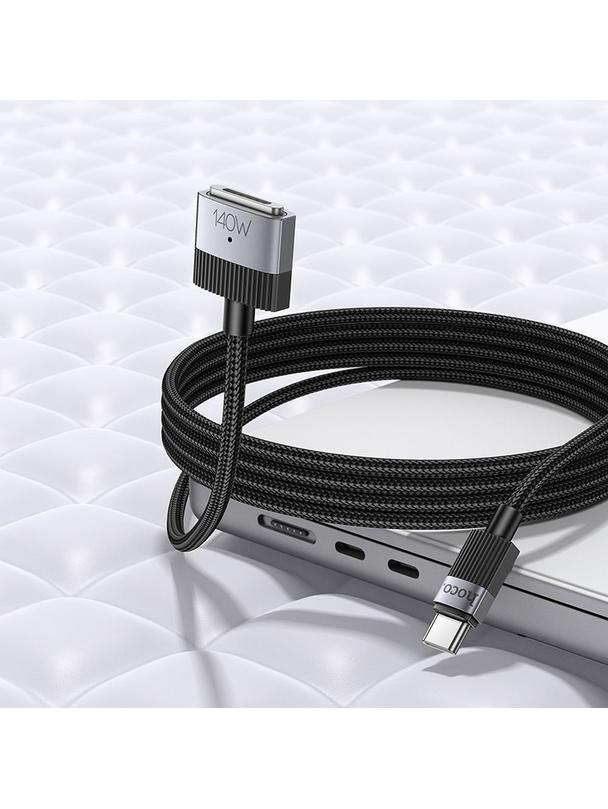 Kabel USB C do Mag3 Hoco 5A 140W magnetyczny 1,8 m U141 czarny