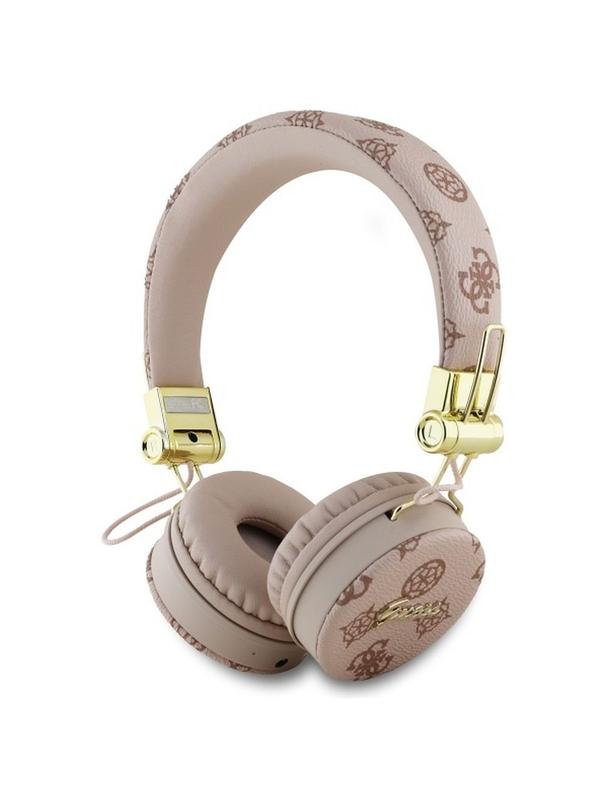 GUESS słuchawki bezprzewodowe bluetooth nagłowne ENC GUBH70EPOSMW (PU 4G Peony Script Round Shape) brązowe