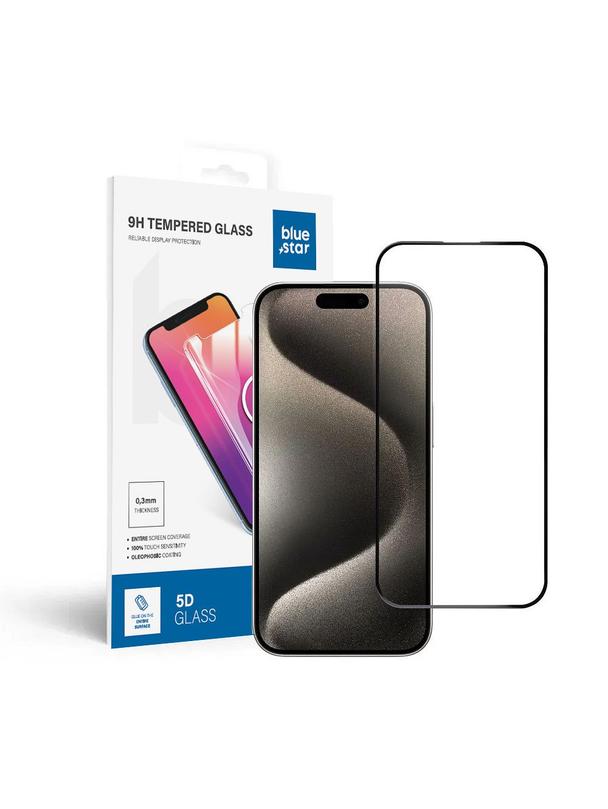Szkło hartowane do iPhone 15 PRO (full glue) Blue Star 5D czarne