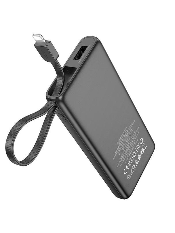Powerbank Hoco 5000 mAh 2A z wbudowanym kablem Lightning J129 czarny