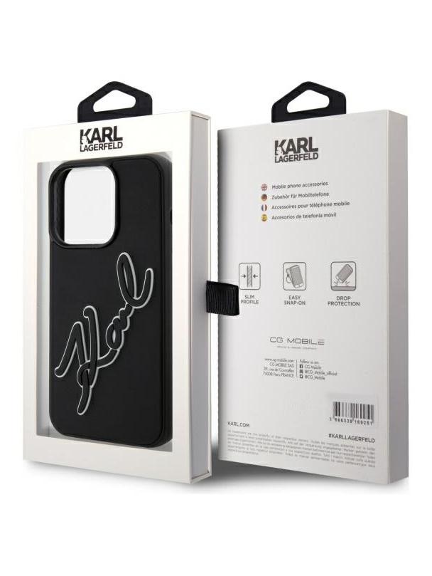 KARL LAGERFELD futerał do IPHONE 15 Pro KLHCP15L3DRKSDLK (3D Rubber Signature) black