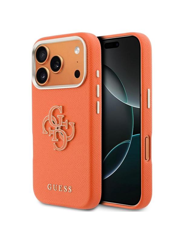 GUESS futerał do IPHONE 17 Pro GUHCP17L5PS4RGGO (PU FW Resin Logo) pomarańczowy