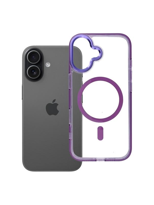 Futerał FRAME CLEAR HYBRID MAG COVER kompatybilny z MagSafe do IPHONE 17 fioletowy
