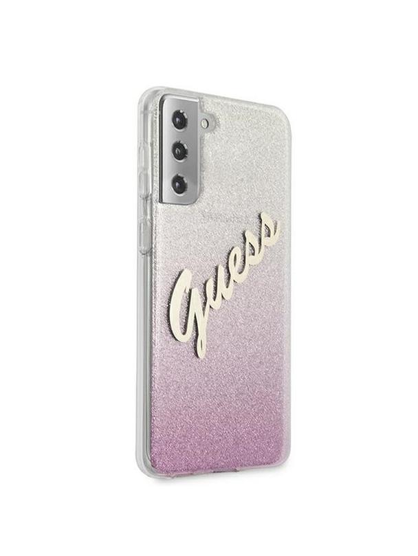 GUESS futerał do SAMSUNG S21 Plus GUHCS21MPCUGLSPI (Glitter Gradient Script) różowy