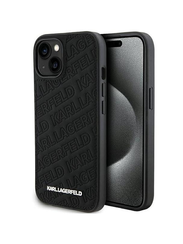 KARL LAGERFELD futerał do IPHONE 15 Plus KLHCP15MPQKPMK (Quilted Pattern) czarny
