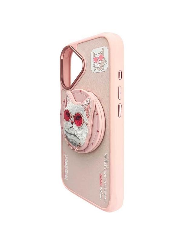 NIMMY futerał GLASSES COOL CAT kompatybilny z MagSafe do IPHONE 16 różowy