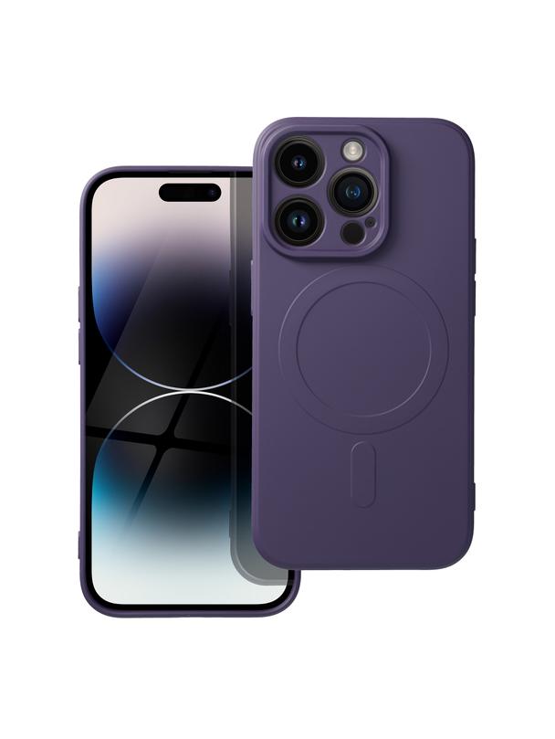 Futerał SILICONE MAG COVER kompatybilny z MagSafe do IPHONE 14 Pro ciemny fioletowy