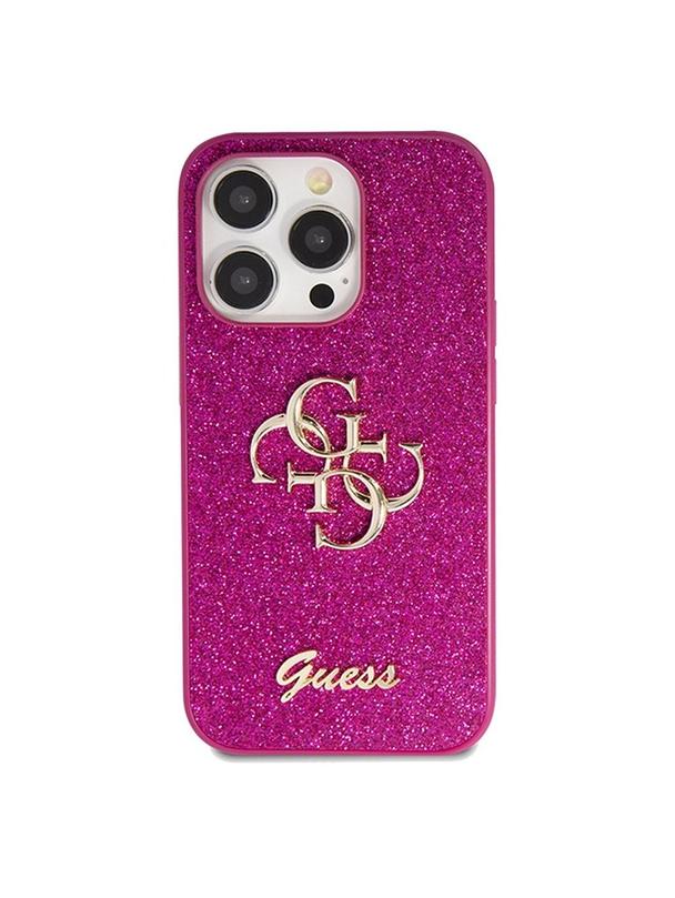 GUESS futerał do IPHONE 15 Pro GUHCP15LHG4SGU (Fixed Glitter Big 4G) fioletowy