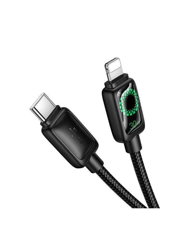 Kabel USB C do Lightning Hoco PD 30W 1,2 m z LCD U146 czarny