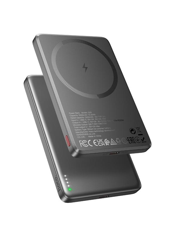 Powerbank zgodny z MagSafe Hoco 5000 mAh QC PD 2A 20W Q26 szary