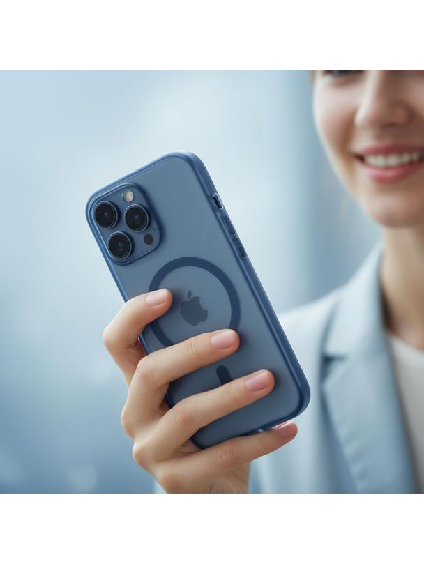 Futerał do iPhone 16 Flexline Mag Cover zgodny z MagSafe granatowy