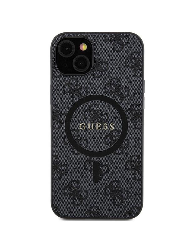 GUESS futerał do IPHONE 15 kompatybilny z MagSafe GUHMP15SG4GFRK (4G Ring classic logo) czarny