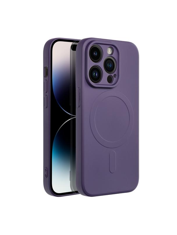 Futerał SILICONE MAG COVER kompatybilny z MagSafe do IPHONE 14 Pro ciemny fioletowy