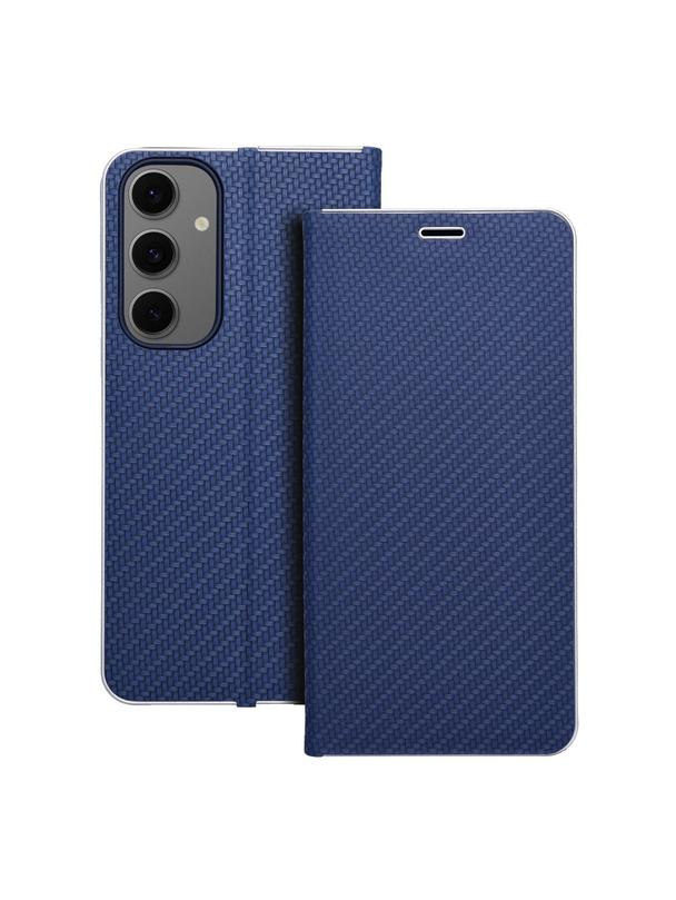 Kabura LUNA Book Carbon do SAMSUNG S24 FE niebieski