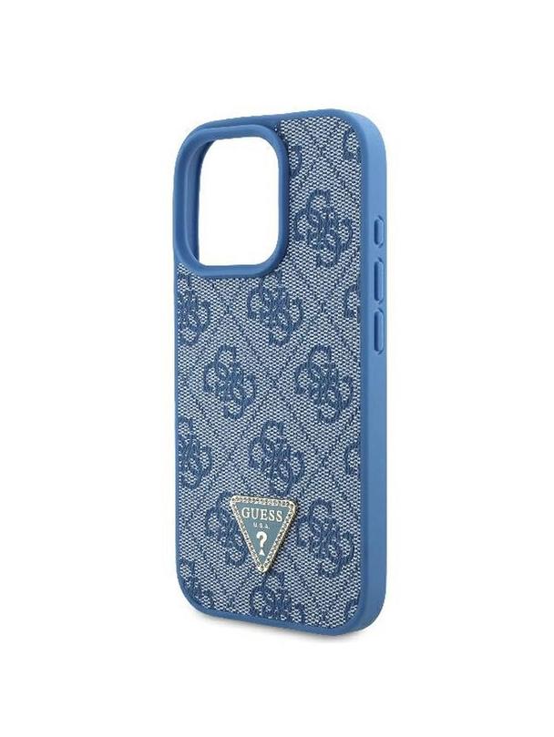 GUESS futerał do IPHONE 16 Pro Max GUHCP16XP4TDPB (PU Leather 4G Triangle Strass) niebieski