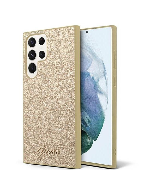 GUESS futerał do SAMSUNG S24 Ultra GUHCS24LHGGSHD (Glitter Script) złoty