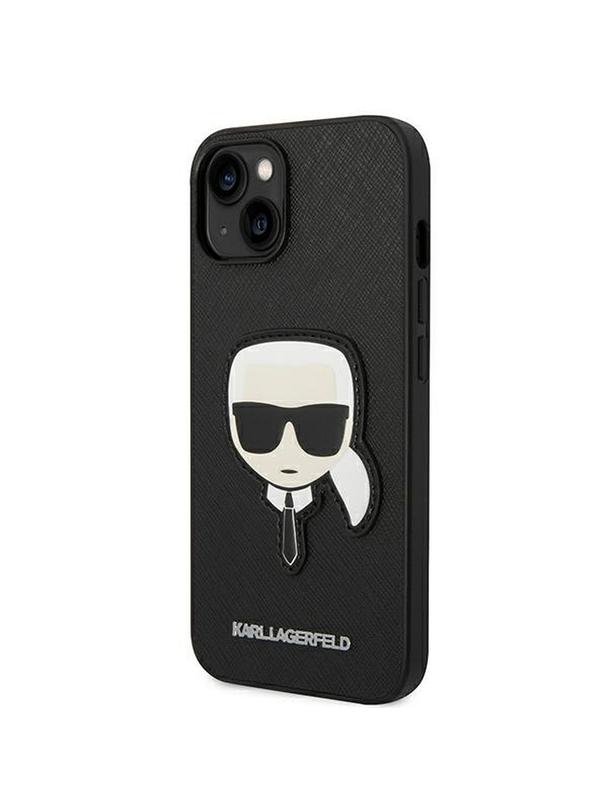 KARL LAGERFELD futerał do IPHONE 14 Plus KLHCP14MSAPKHK (Saffiano With Karl Head Patch) czarny