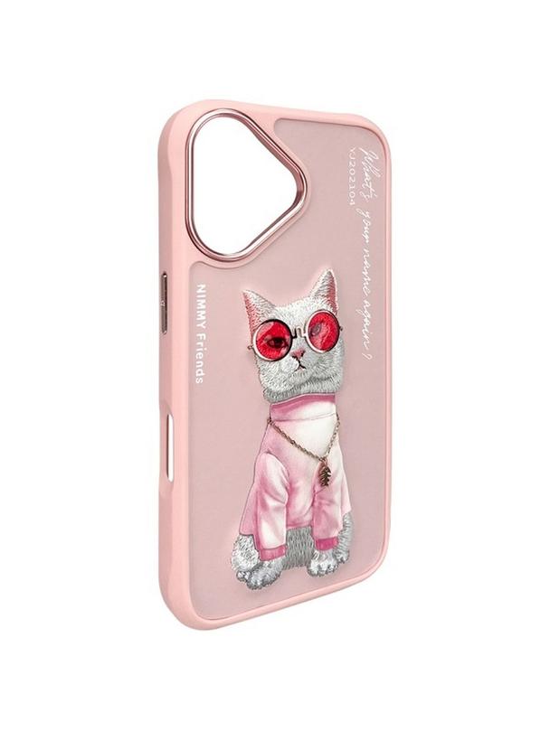 NIMMY futerał GLASSES COOL CAT do IPHONE 16 różowy