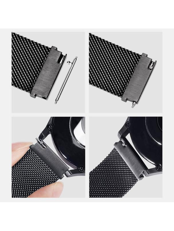 DUX DUCIS pasek MILANESE magnetyczny ze stali nierdzewnej 22 mm czarny