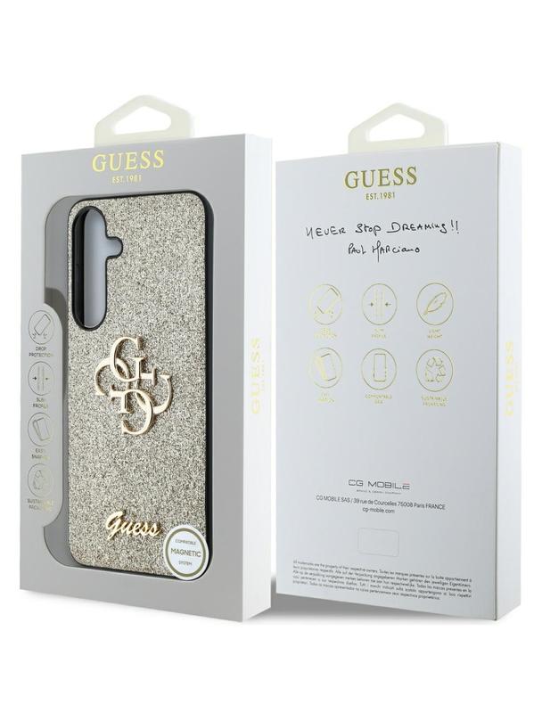 GUESS futerał do SAMSUNG S25 GUHCS25SHG4SGD (Fixed Glitter Big 4G) złoty
