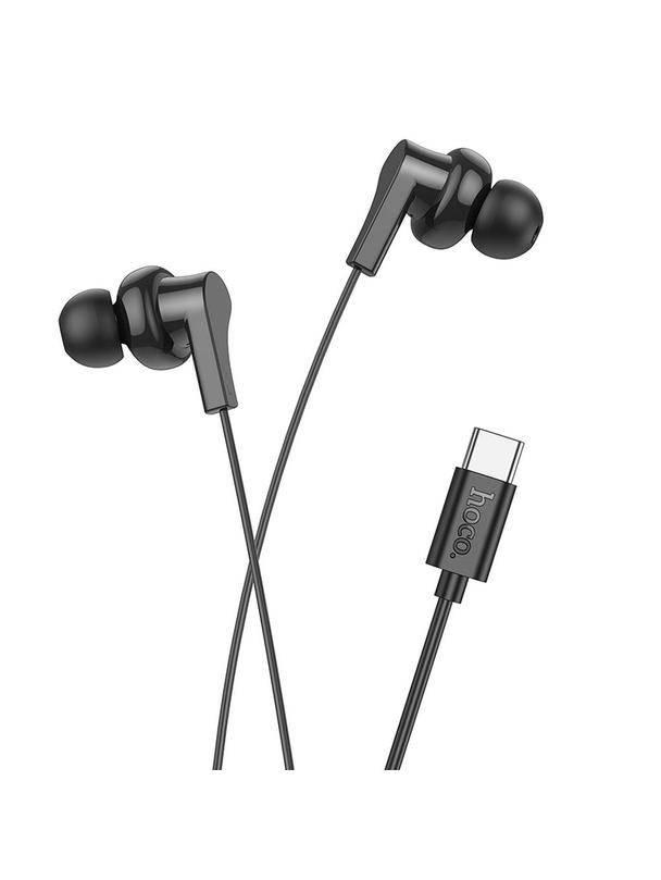 Słuchawki przewodowe douszne USB C Hoco M114 czarne