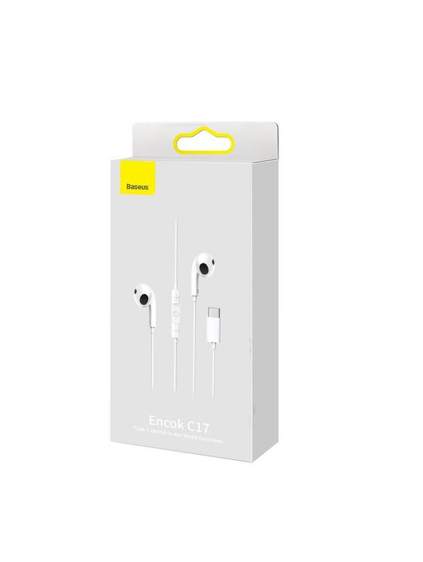 BASEUS słuchawki pzewodowe Typ C z mikrofonem ENCOK C17 NGCR010002 białe