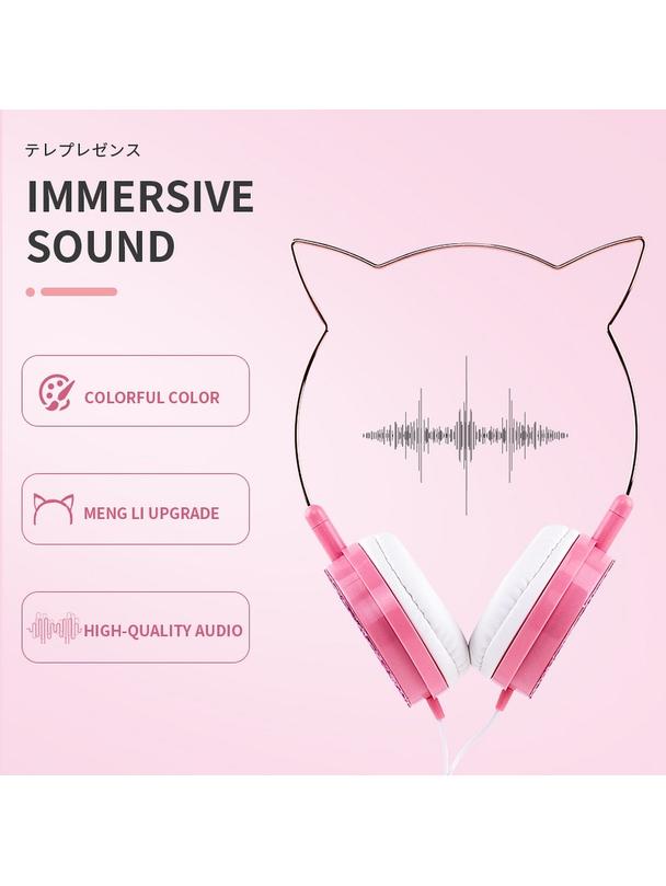 Słuchawki przewodowe nagłowne Jack 3,5 mm z mikrofonem CAT EAR YLFS-22 złote