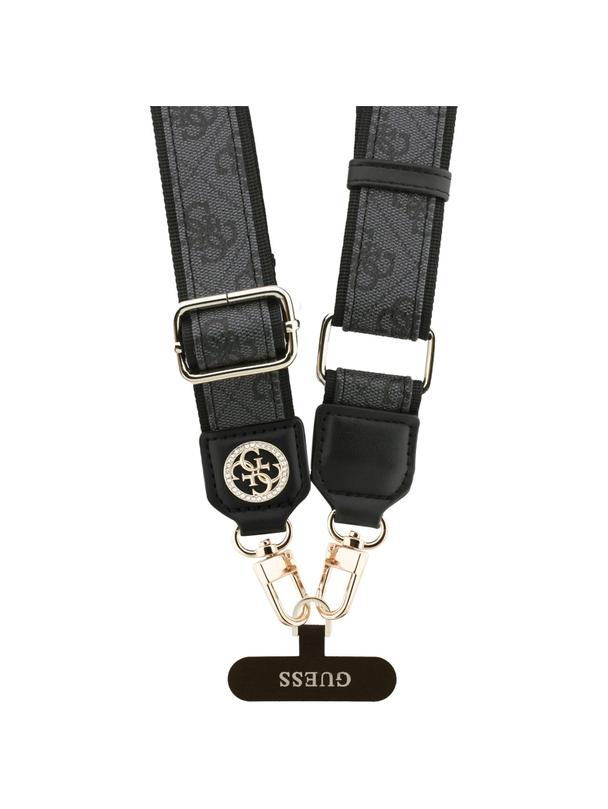 GUESS uniwesalny pasek GUUCNP4DGMK (4G PU Strap Tether Patch Strass Metal Logo) czarny