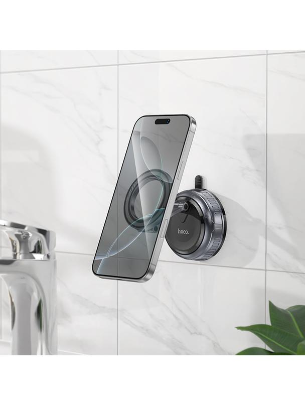 Uchwyt na telefon do samochodu magnetyczny Hoco z regulowaną przyssawką H92 czarno szary