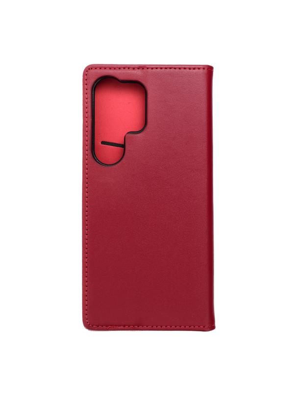 Kabura SMART PRO Book skórzana do SAMSUNG S25 Ultra bordowy