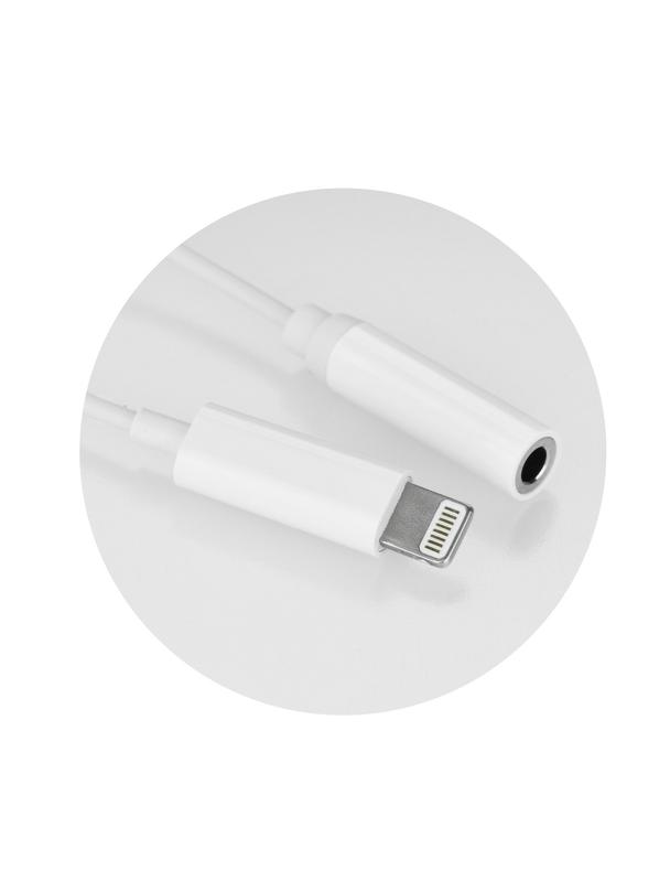 Adapter AUX Lightning (męski) do Jack 3,5 mm (żeński) biały