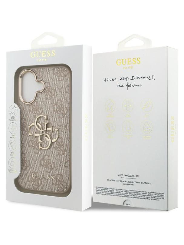 GUESS futerał do IPHONE 17 GUHCP17S4GMGCPI (PU W/ Big 4G Classic Logo) złoto różowy