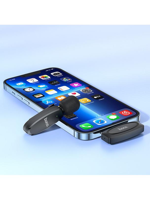 Mikrofon krawatowy bezprzewodowy Lightning Hoco L15 czarny