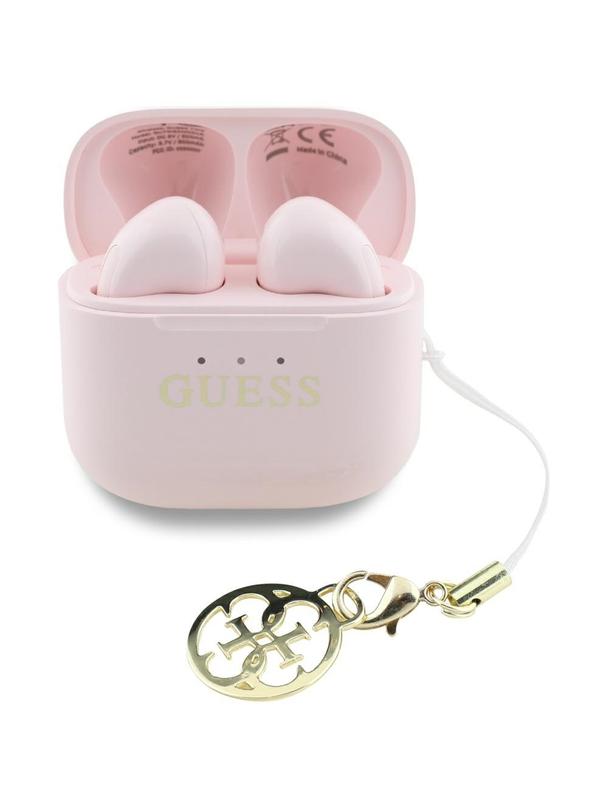 Słuchawki bezprzewodowe douszne Guess TWS Effect Printed Classic Logo & Charm różowe