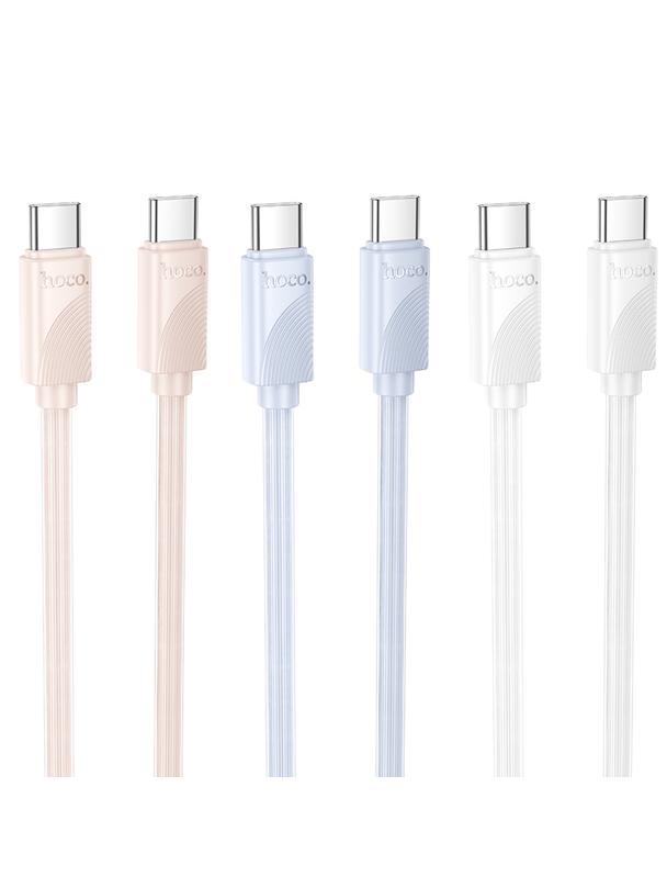 Kabel USB C do USB C Hoco 3A 60W 1 m X114 różowy