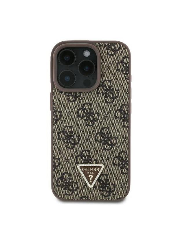 GUESS futerał do IPHONE 16 Pro Max GUHCP16XP4TDPW (PU Leather 4G Triangle Strass) brązowy