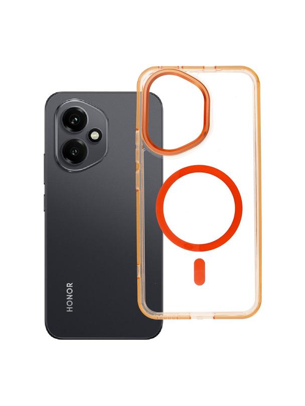 Futerał FRAME CLEAR HYBRID MAG COVER kompatybilny z MagSafe do HONOR 400 pomarańczowy