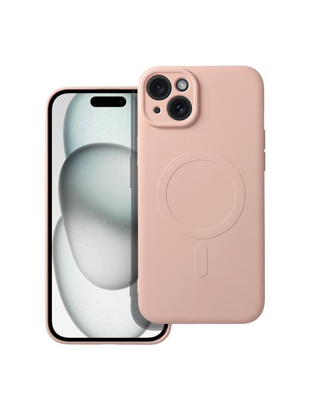 Futerał SILICONE MAG COVER kompatybilny z MagSafe do IPHONE 15 Plus różowy