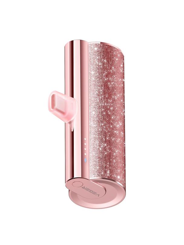 Powerbank Veger PlugOn (W0573) 5000 mAh z wbudowanym złączem USB C rózowy