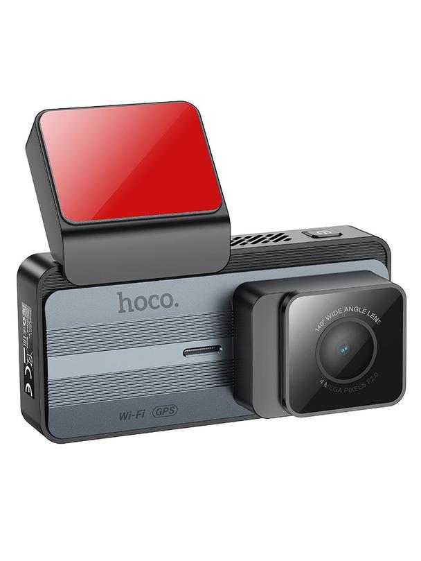 Kamera samochodowa Hoco z wyświetlaczem 3,69" 2K GPS DV11 srebro szara