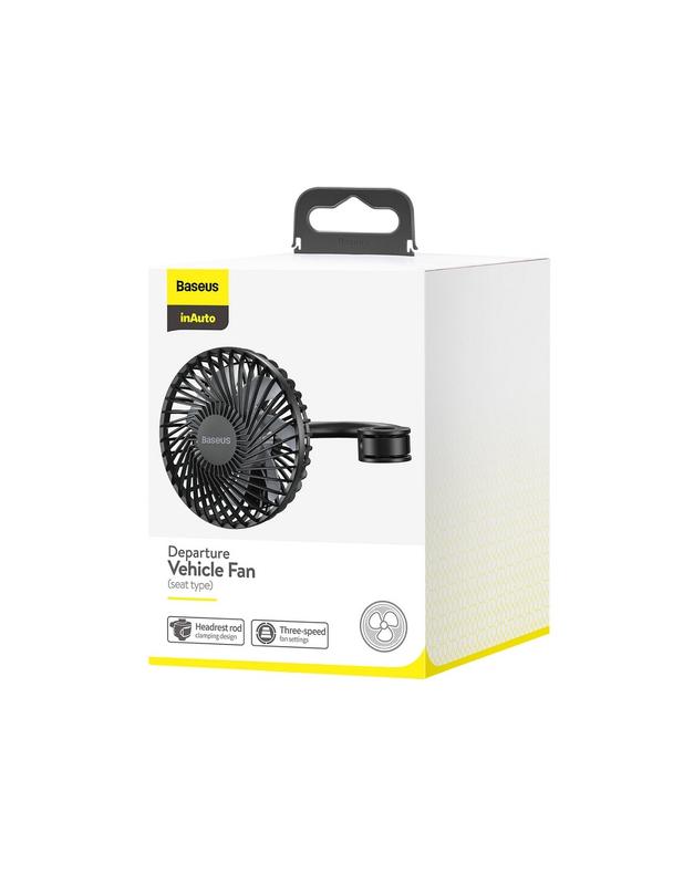BASEUS wentylator / wiatrak samochodowy na zagłówek na USB czarny CXQC-B03.