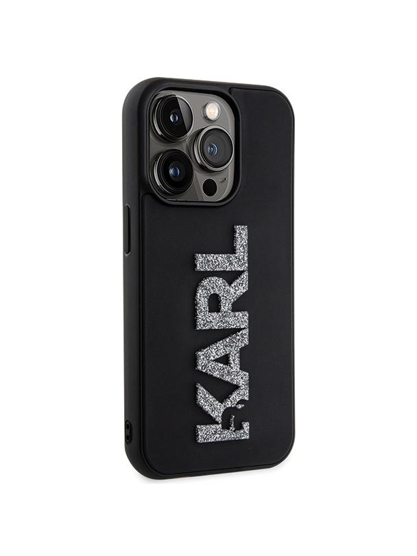 KARL LAGERFELD futerał do IPHONE 15 Pro Max KLHCP15X3DMBKCK (3D Logo Glitter) czarny